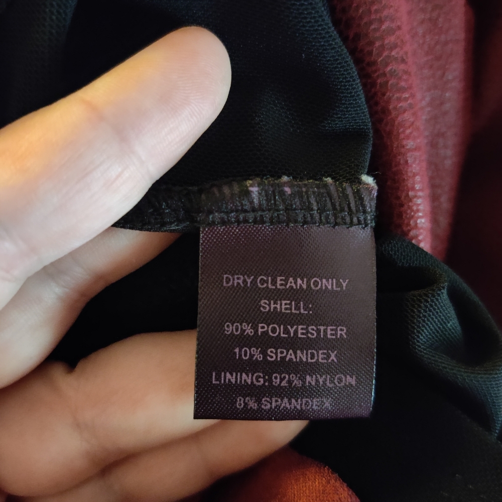 Hale Bob Faux Suede Burgundy Short Sleeve Dress - Picture 9 of 10